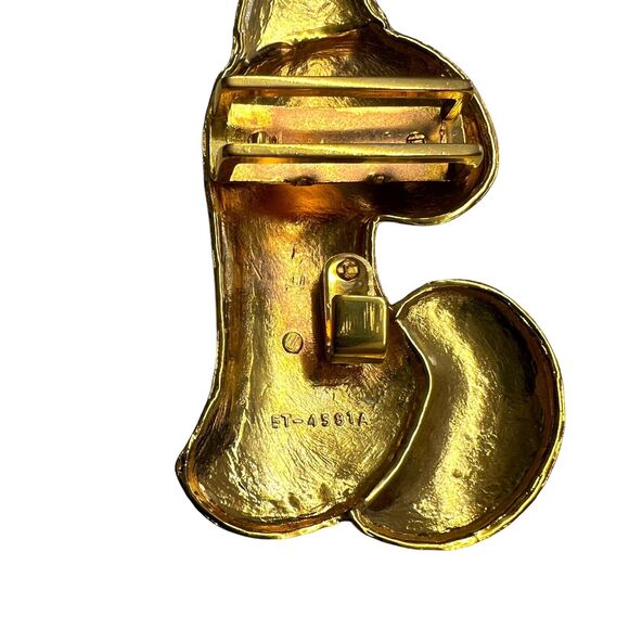 Vintage Tracy Maxwell Gold Tone Abstract Belt Buckle With 2 Interchangeable Belt - Picture 6 of 7